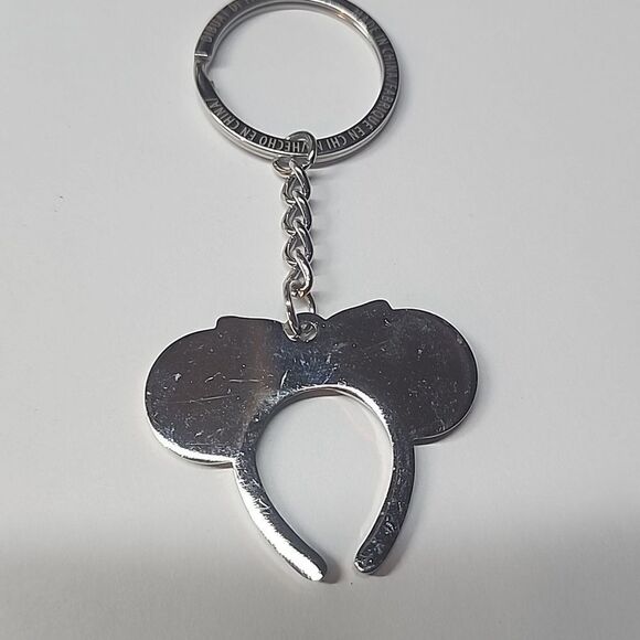 Disney Mickey / Minnie Mouse EARS Gold Glitter Bow Keychain - Picture 4 of 5